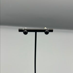 Black Glass Stud Earrings